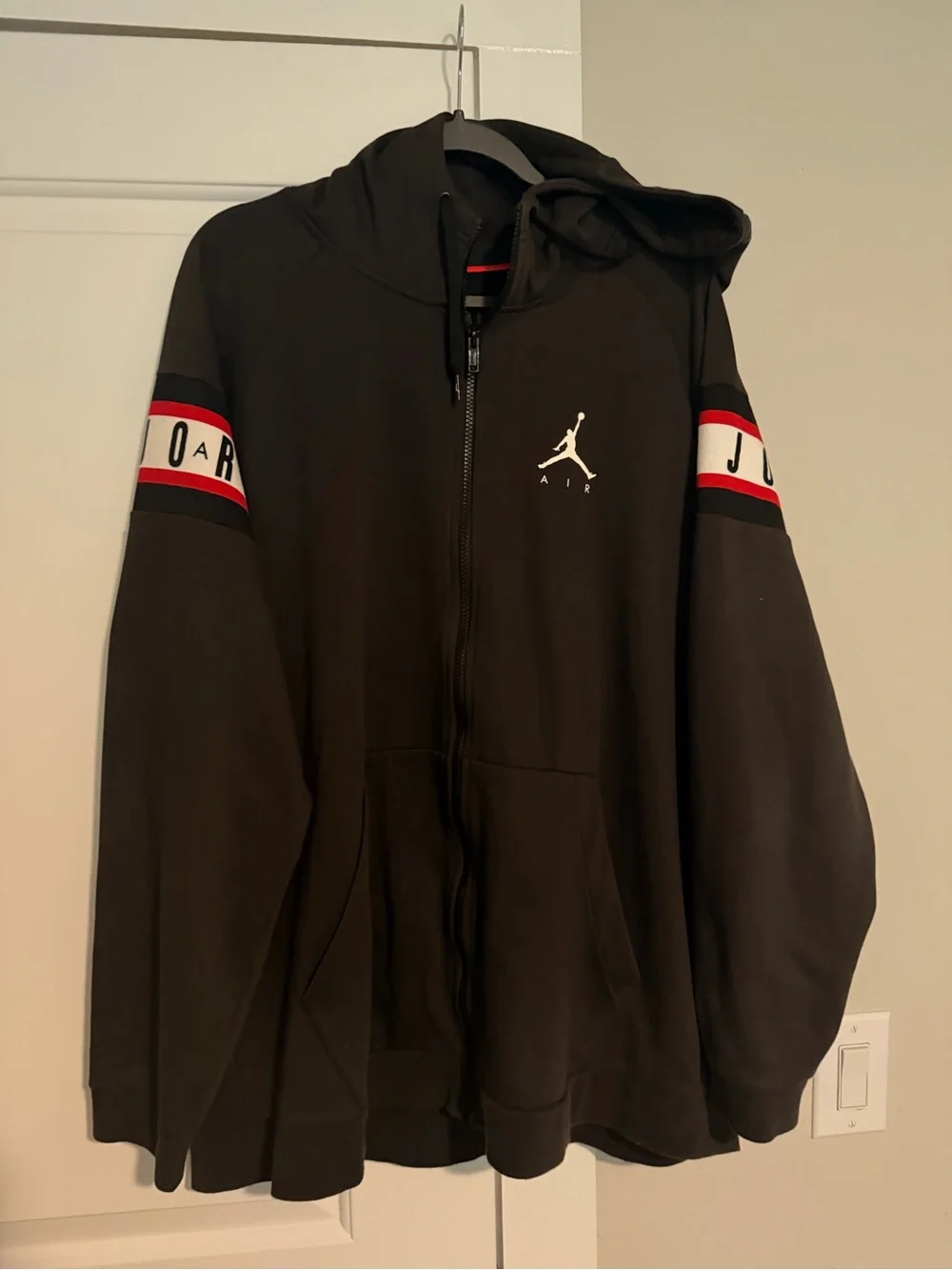 Air Jordan Jacket Sweatshirt Hoodie Mens 2XL Jumpman Full Zip Graphic Black